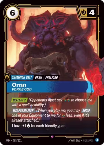 Ornn, Forge God (085/221), Spiritforged — Riftbound card price