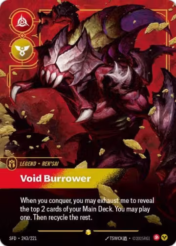 Rek'sai, Void Burrower (Overnumbered) (243/221), Spiritforged — Riftbound card price