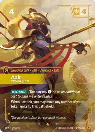 Azir, Sovereign (177/221), Spiritforged — Riftbound card price