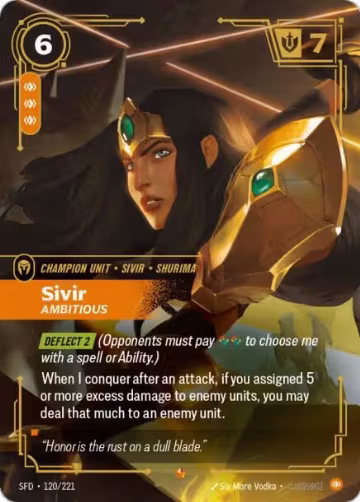 Sivir, Ambitious (120/221), Spiritforged — Riftbound card price