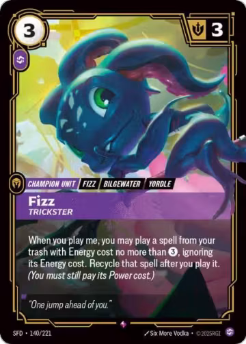 Fizz, Trickster (140/221), Spiritforged — Riftbound card price