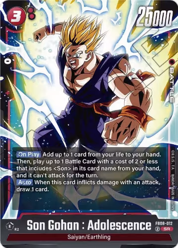 Son Gohan : Adolescence - FB08-012 (FB08-012), Saiyan's Pride — DB Fusion card price