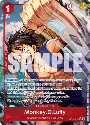 Monkey.D.Luffy - OP14-013 (Alternate Art) (OP14-013), The Azure Sea's Seven — One Piece card price