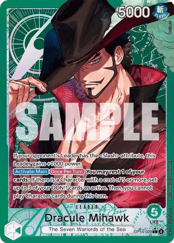 Dracule Mihawk - OP14-020 (Alternate Art) (OP14-020), The Azure Sea's Seven — One Piece card price