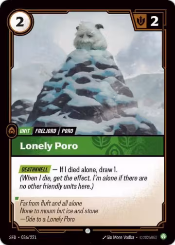 Lonely Poro (036/221), Spiritforged — Riftbound card price