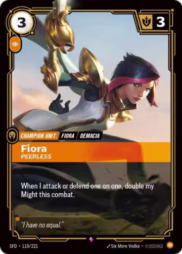 Fiora, Peerless (110/221), Spiritforged — Riftbound card price