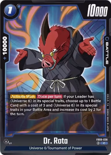 Dr. Rota (FB08-038), Saiyan's Pride — DB Fusion card price