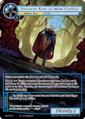 Engraved Rune of Mind Control (JRV-024 N), Journey to Ravidra — Force of Will card price