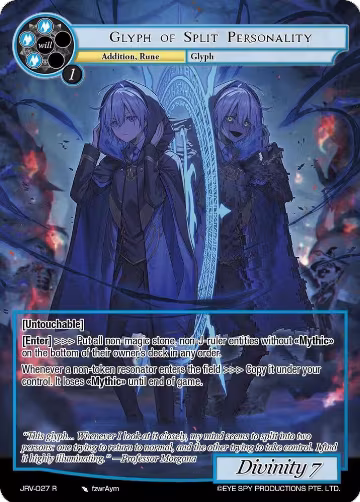 Glyph of Split Personality (JRV-027 R), Journey to Ravidra — Force of Will card price