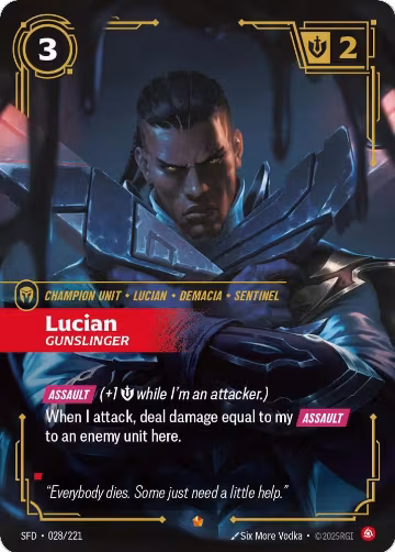Lucian, Gunslinger (028/221), Spiritforged — Riftbound card price