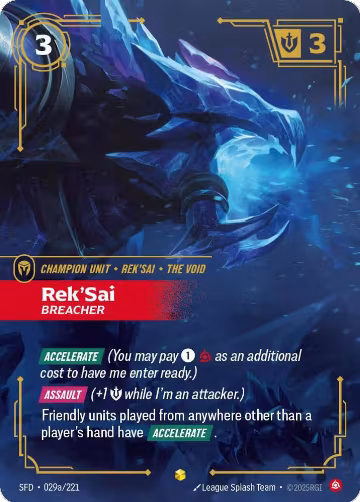 Rek'Sai, Breacher (Alternate Art) (029a/221), Spiritforged — Riftbound card price