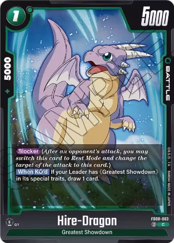 Hire-Dragon (FB08-063), Saiyan's Pride — DB Fusion card price
