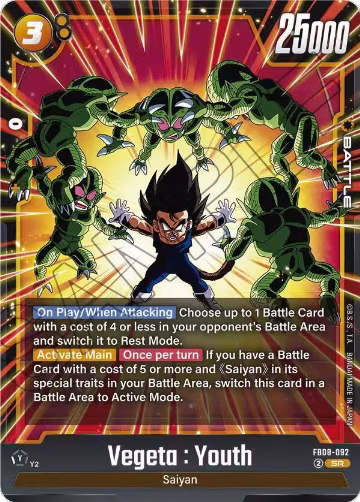 Vegeta : Youth (FB08-092), Saiyan's Pride — DB Fusion card price