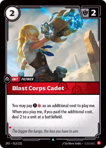 Blast Corps Cadet (013/221), Spiritforged — Riftbound card price