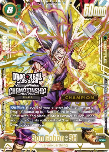 Son Gohan : SH - FB07-121 (Championship 2025-2026 Finals Champion) (FB07-121), Tournament and Championship Promos — DB Fusion card price