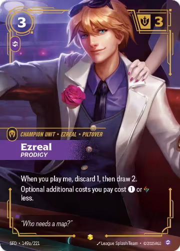 Ezreal, Prodigy (Alternate Art) (149a/221), Spiritforged — Riftbound card price