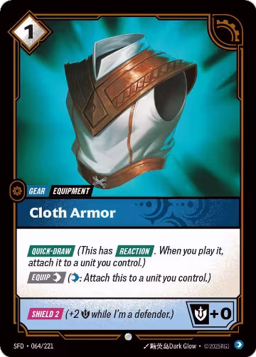 Cloth Armor (064/221), Spiritforged — Riftbound card price