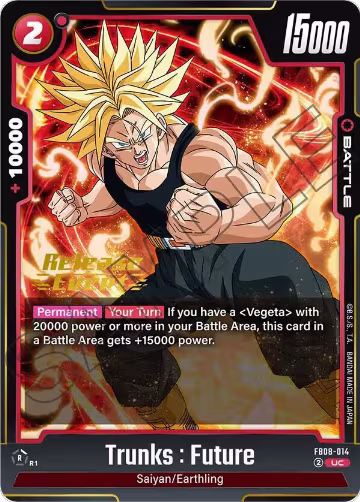 Trunks : Future (FB08-014), Saiyan's Pride Release Event Cards — DB Fusion card price