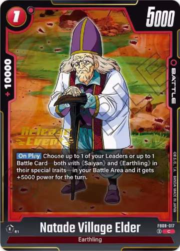 Natade Village Elder (FB08-017), Saiyan's Pride Release Event Cards — DB Fusion card price