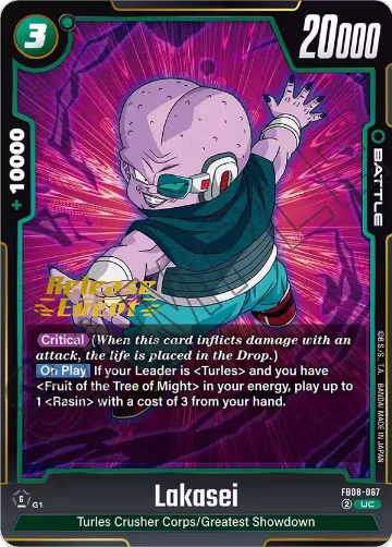 Lakasei (FB08-067), Saiyan's Pride Release Event Cards — DB Fusion card price