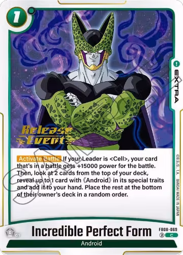 Incredible Perfect Form (FB08-069), Saiyan's Pride Release Event Cards — DB Fusion card price