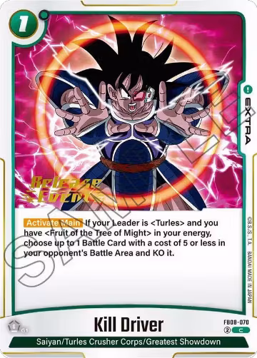 Kill Driver (FB08-070), Saiyan's Pride Release Event Cards — DB Fusion card price