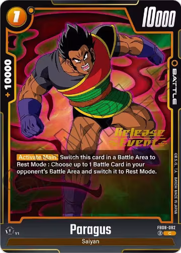 Paragus - FB08-082 (FB08-082), Saiyan's Pride Release Event Cards — DB Fusion card price