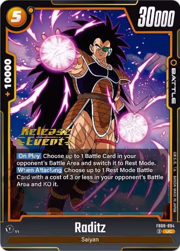 Raditz - FB08-094 (FB08-094), Saiyan's Pride Release Event Cards — DB Fusion card price