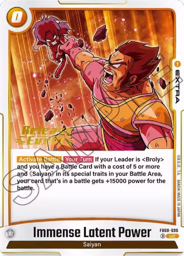 Immense Latent Power (FB08-096), Saiyan's Pride Release Event Cards — DB Fusion card price