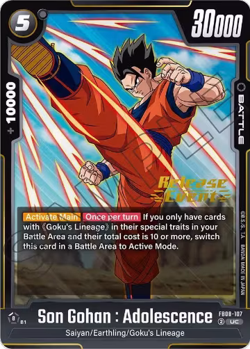 Son Gohan : Adolescence - FB08-107 (FB08-107), Saiyan's Pride Release Event Cards — DB Fusion card price