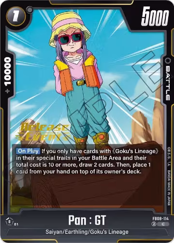 Pan : GT - FB08-114 (FB08-114), Saiyan's Pride Release Event Cards — DB Fusion card price