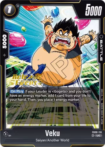 Veku (FB08-116), Saiyan's Pride Release Event Cards — DB Fusion card price