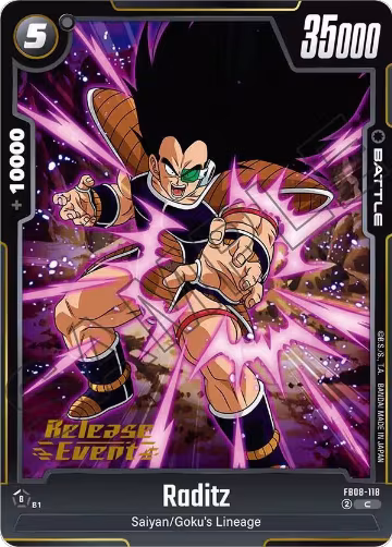 Raditz - FB08-118 (FB08-118), Saiyan's Pride Release Event Cards — DB Fusion card price