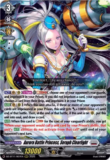 Aurora Battle Princess, Seraph Clearlight (DZ-BT11/007EN), DZ-BT11: Symphony of Might & Bloom — Vanguard card price