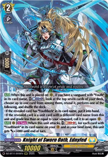 Knight of Sworn Oath, Ednyfed (DZ-BT11/010EN), DZ-BT11: Symphony of Might & Bloom — Vanguard card price