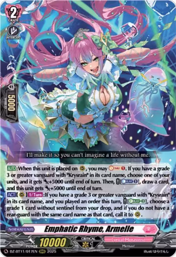 Emphatic Rhyme, Armelle (DZ-BT11/017EN), DZ-BT11: Symphony of Might & Bloom — Vanguard card price