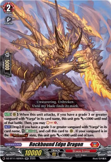 Rockbound Edge Dragon (DZ-BT11/020EN), DZ-BT11: Symphony of Might & Bloom — Vanguard card price