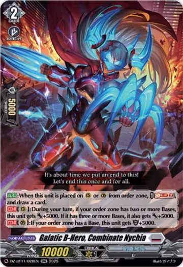 Galatic B-Hero, Combinate Nychia (DZ-BT11/028EN), DZ-BT11: Symphony of Might & Bloom — Vanguard card price