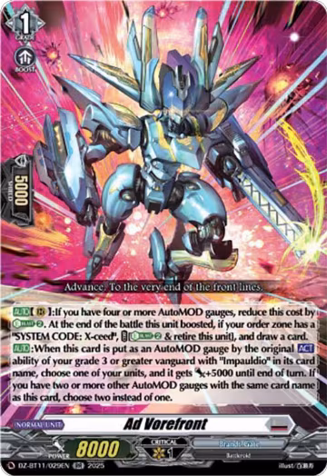 Ad Vorefront (DZ-BT11/029EN), DZ-BT11: Symphony of Might & Bloom — Vanguard card price