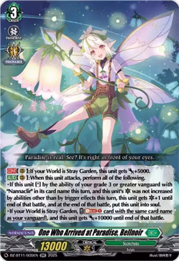 One Who Arrived at Paradise, Bellnoir (DZ-BT11/035EN), DZ-BT11: Symphony of Might & Bloom — Vanguard card price