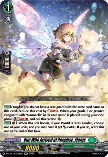 One Who Arrived at Paradise, Florus (DZ-BT11/038EN), DZ-BT11: Symphony of Might & Bloom — Vanguard card price