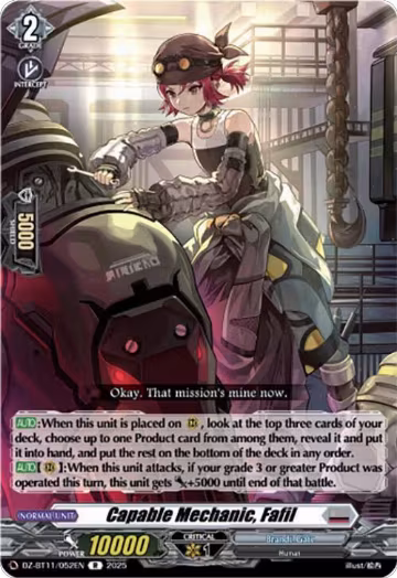 Capable Mechanic, Fafil (DZ-BT11/052EN), DZ-BT11: Symphony of Might & Bloom — Vanguard card price