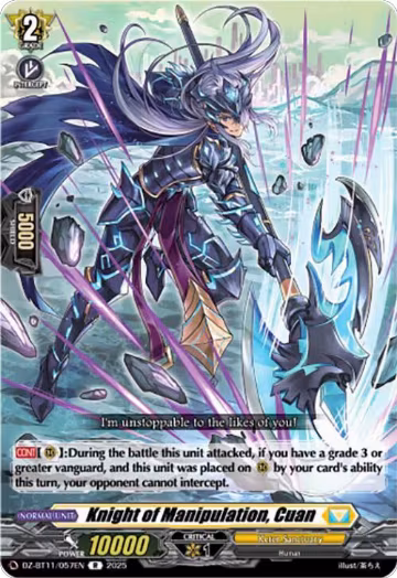 Knight of Manipulation, Cuan (DZ-BT11/057EN), DZ-BT11: Symphony of Might & Bloom — Vanguard card price