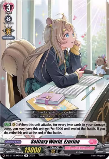 Solitary World, Ezorina (DZ-BT11/064EN), DZ-BT11: Symphony of Might & Bloom — Vanguard card price