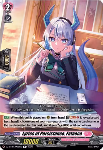 Lyrics of Persistance, Fataeca (DZ-BT11/065EN), DZ-BT11: Symphony of Might & Bloom — Vanguard card price
