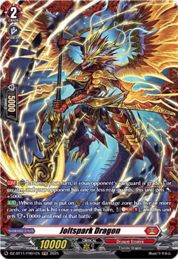 Joltspark Dragon (FR) (DZ-BT11/FR01EN), DZ-BT11: Symphony of Might & Bloom — Vanguard card price