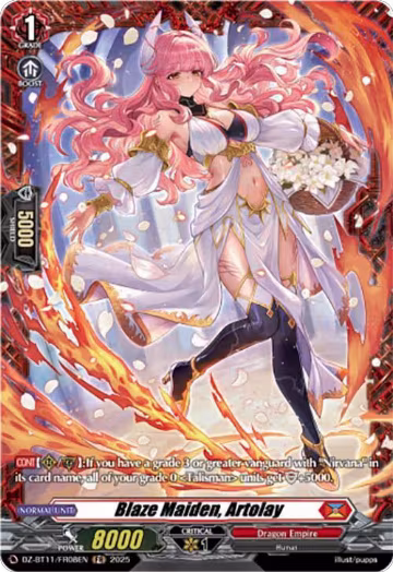 Blaze Maiden, Artolay (FR) (DZ-BT11/FR08EN), DZ-BT11: Symphony of Might & Bloom — Vanguard card price