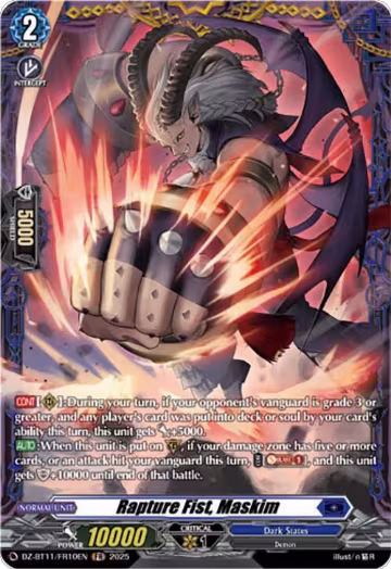 Rapture Fist, Maskim (FR) (DZ-BT11/FR10EN), DZ-BT11: Symphony of Might & Bloom — Vanguard card price