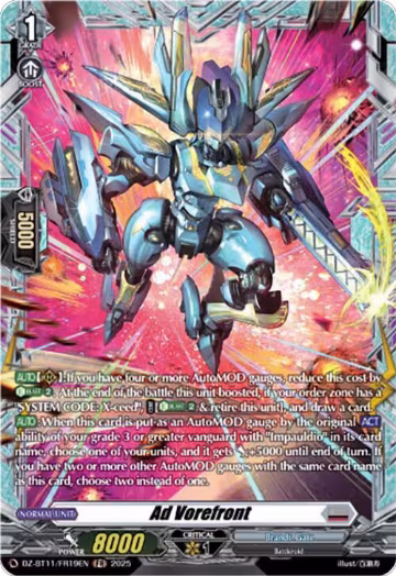 Ad Vorefront (FR) (DZ-BT11/FR19EN), DZ-BT11: Symphony of Might & Bloom — Vanguard card price