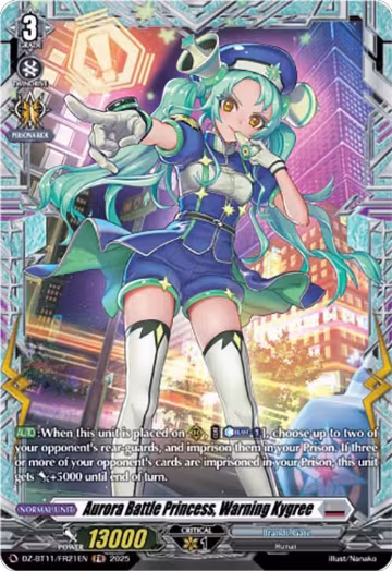 Aurora Battle Princess, Warning Kygree (FR) (DZ-BT11/FR21EN), DZ-BT11: Symphony of Might & Bloom — Vanguard card price